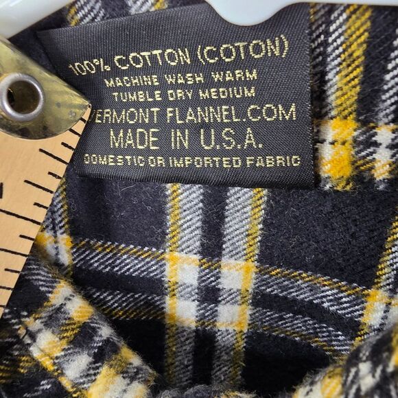 The Vermont Flannel Co Mens Long Sleeve Plaid Cotton 2 Pocket Flannel Small - Picture 5 of 6